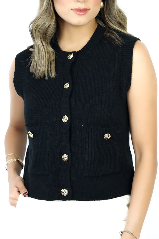 BLACK SWEATER VEST