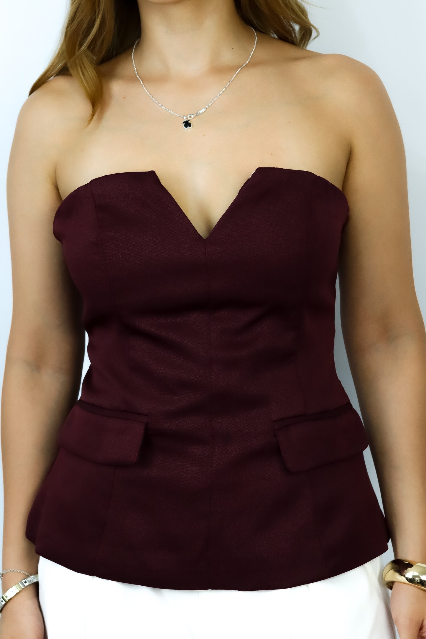 TOP STRAPLESS VINO