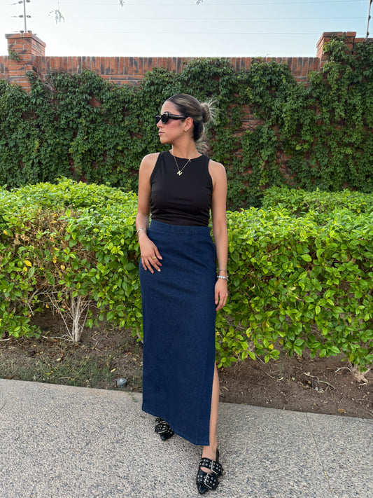 FALDA MAXI DARK DENIM