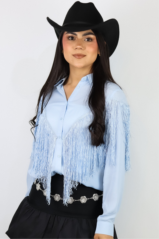 CAMISA FRINGE BLUE