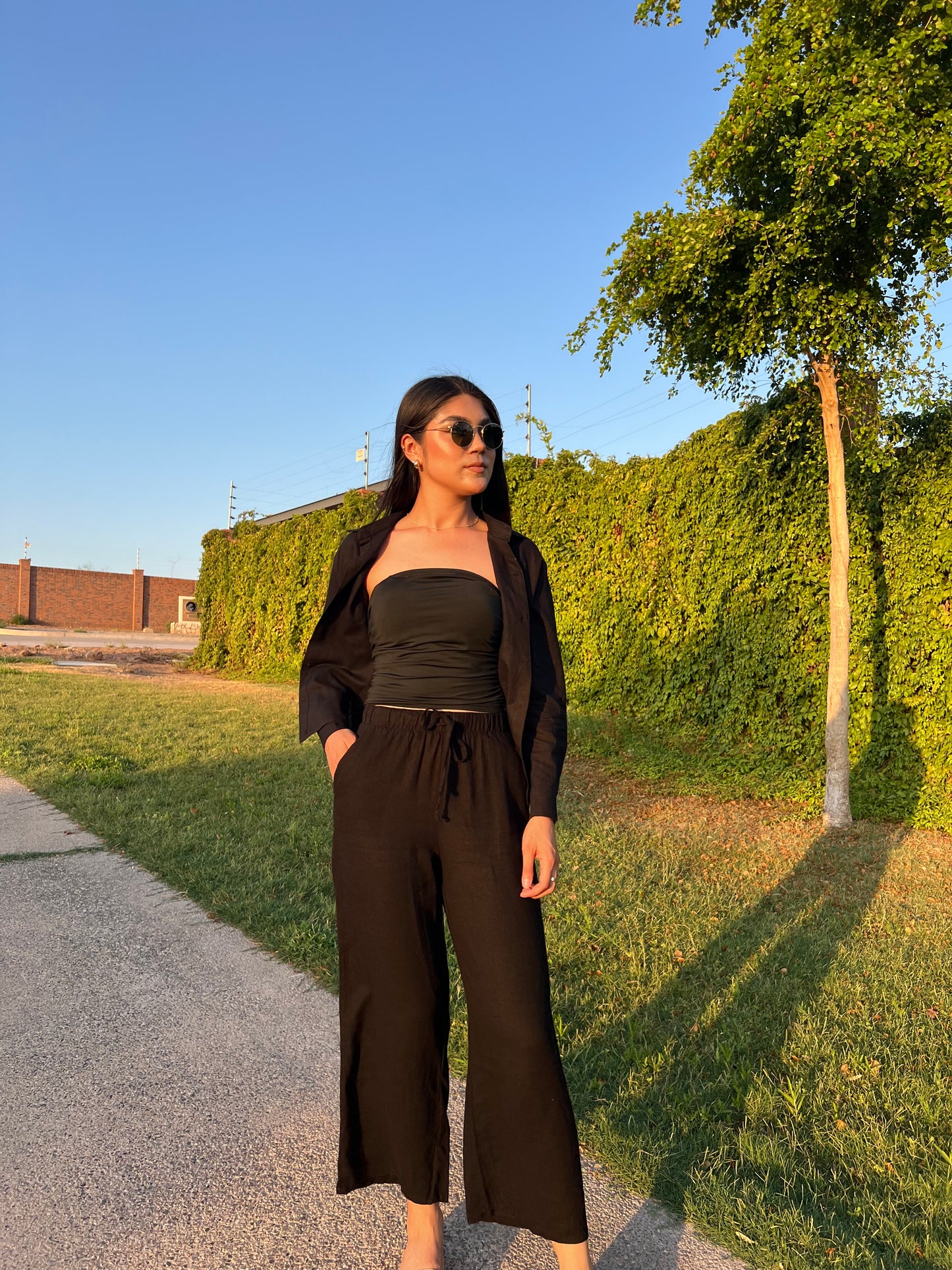 CAMISOLA LINO BLACK