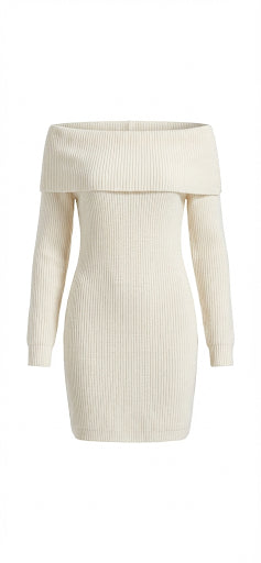 VESTIDO SIN HOMBRO IVORY