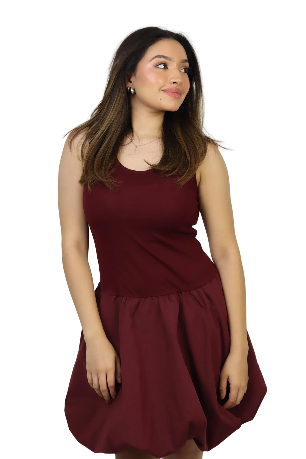 VESTIDO VINO GLOBO