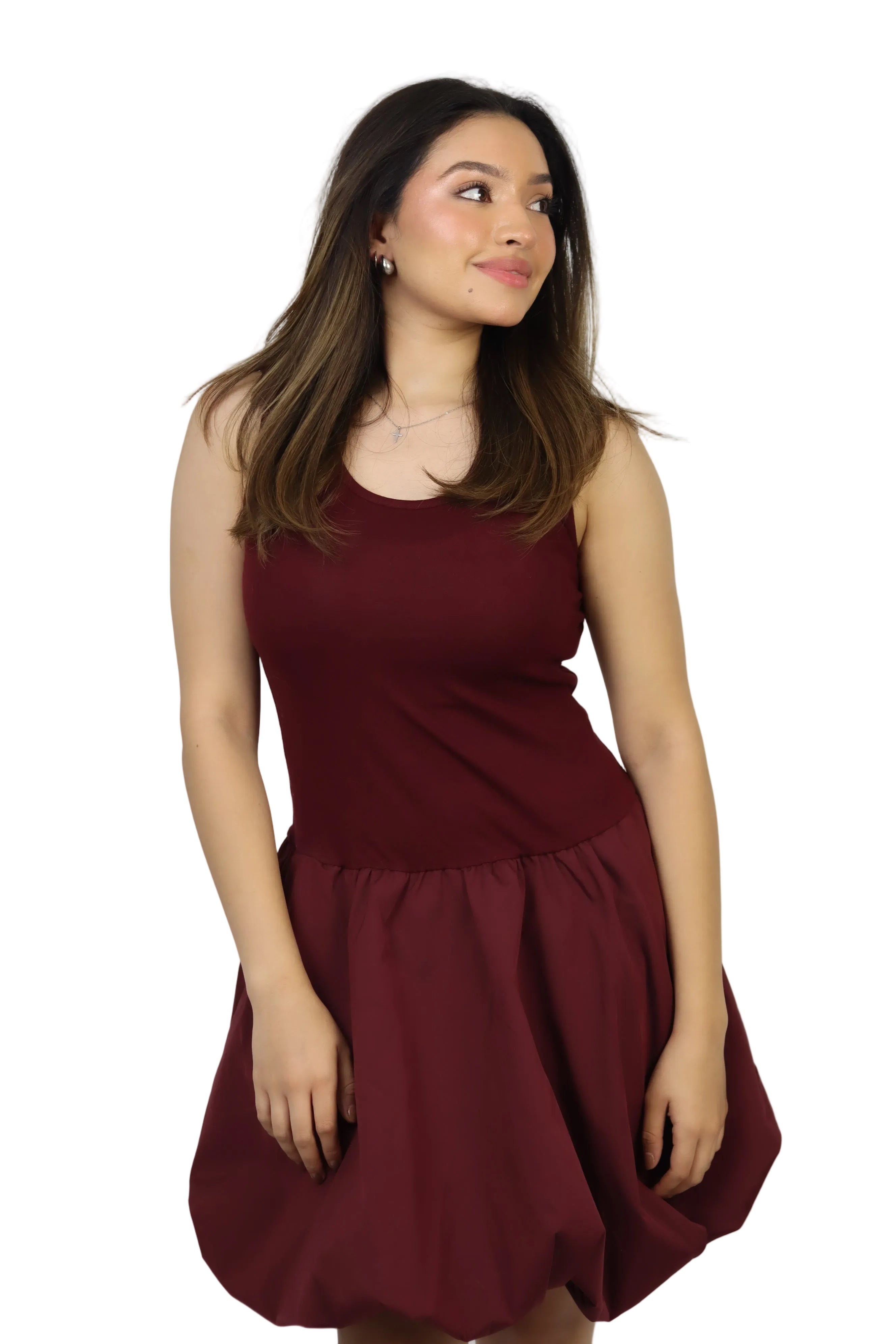 VESTIDO VINO GLOBO