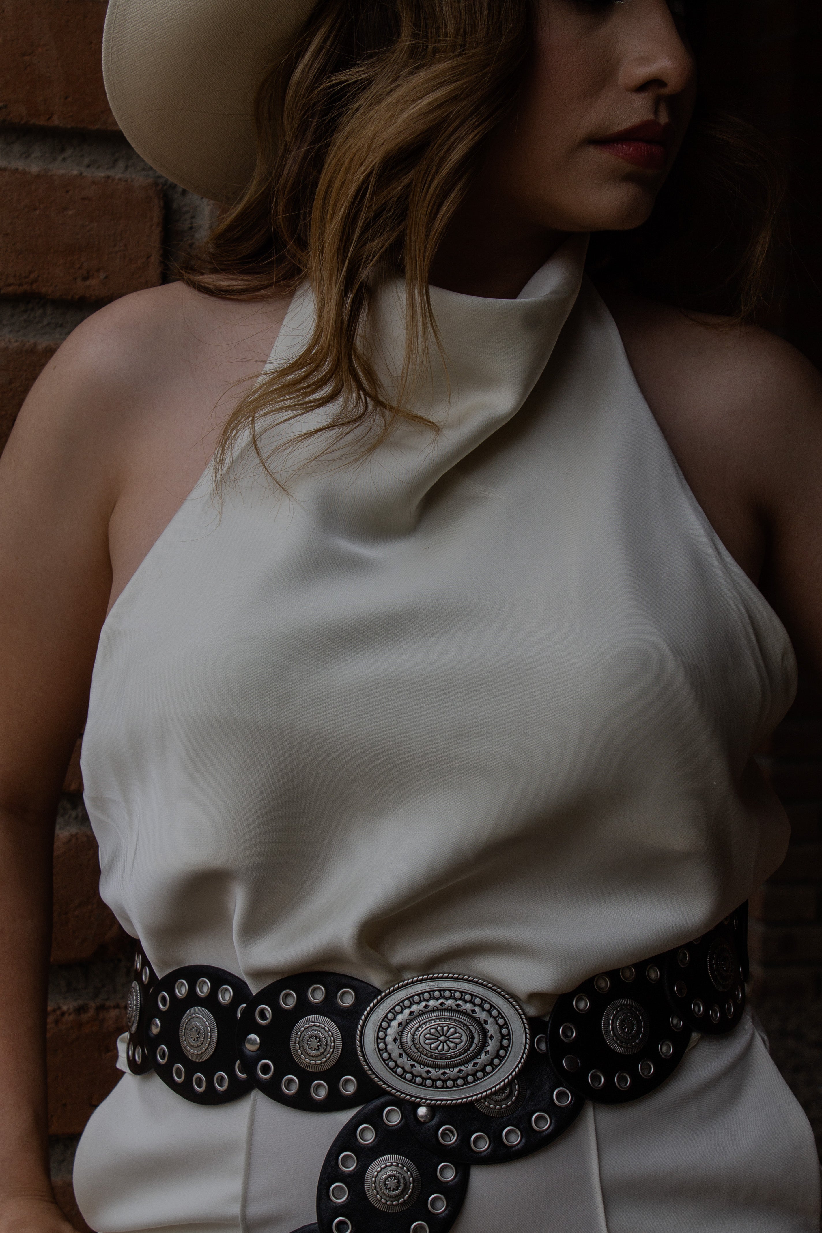 BLUSA HALTER SATÍN IVORY