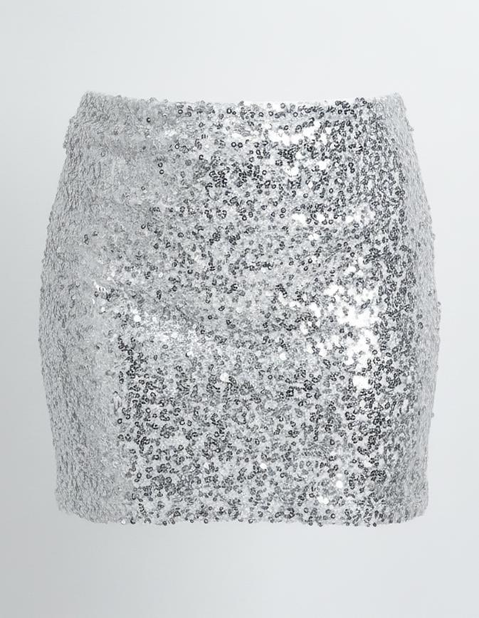 FALDA SEQUIN SILVER