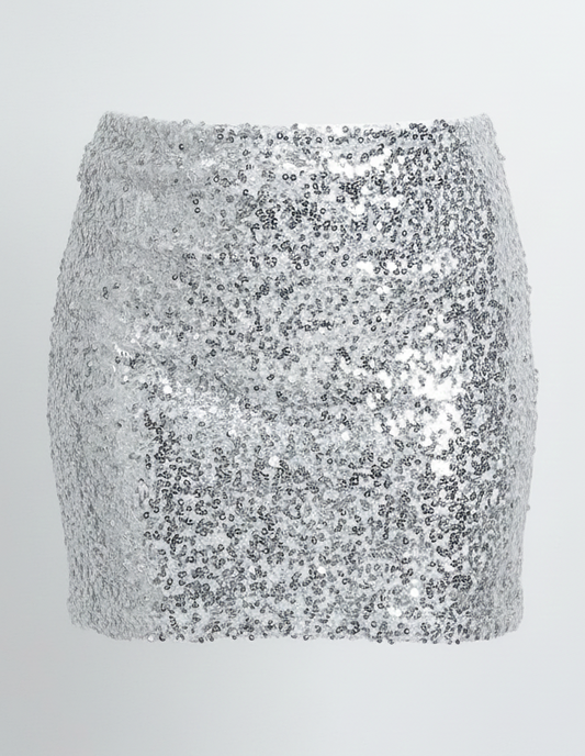 FALDA SEQUIN SILVER