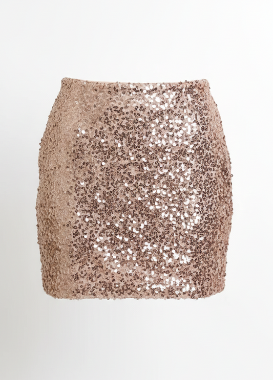 FALDA SEQUIN ROSE GOLD