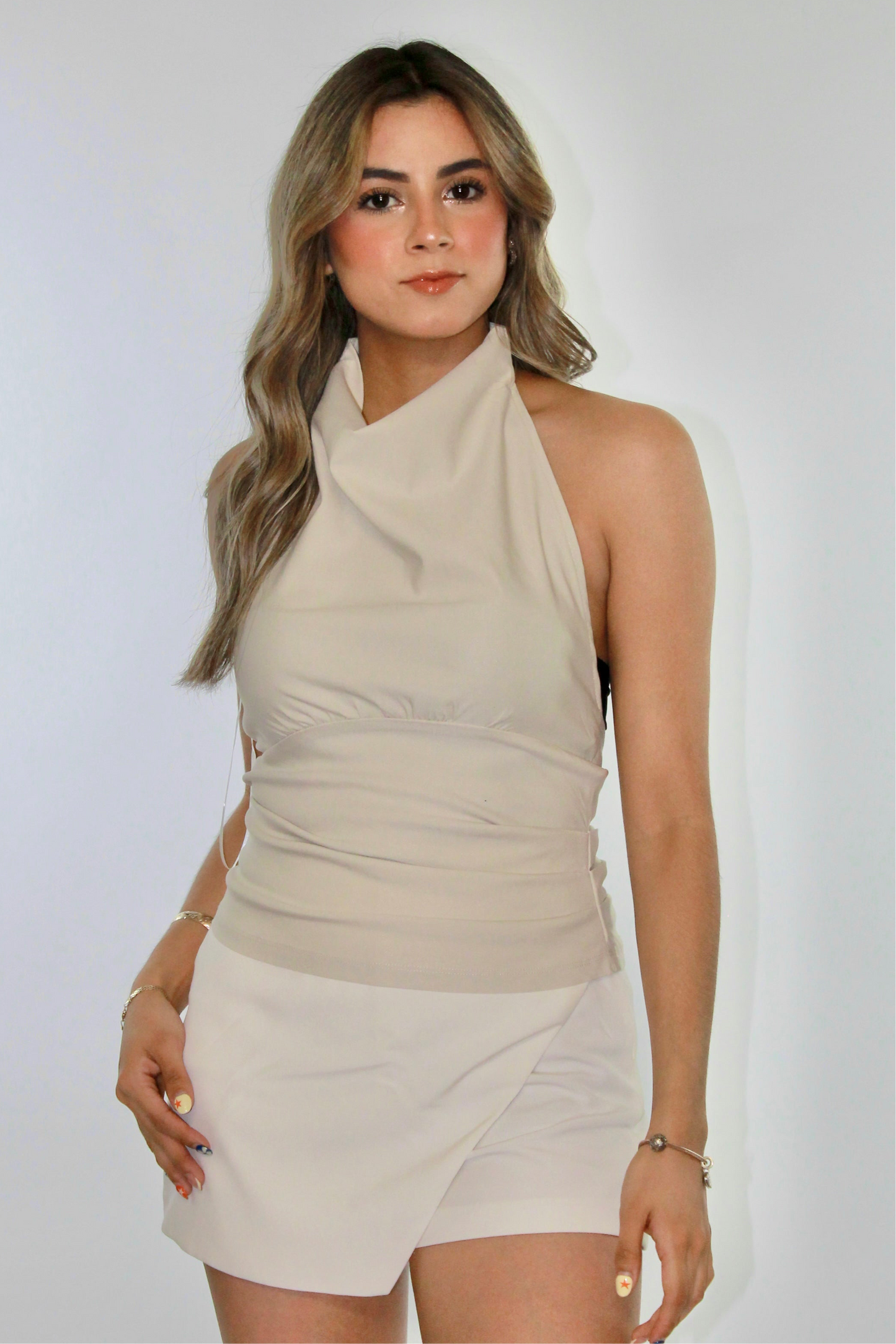 BLUSA CREAM HALTER