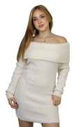 VESTIDO SIN HOMBRO IVORY