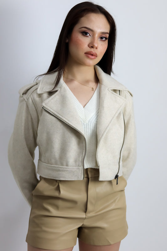 CHAQUETA ZIPPER IVORY