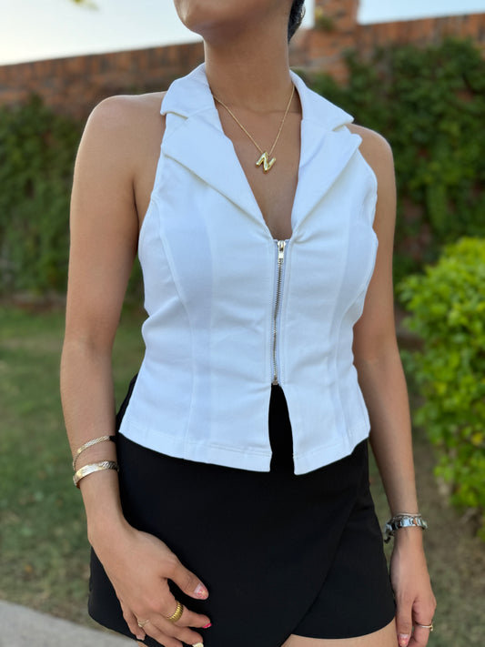 TOP HALTER BLANCO
