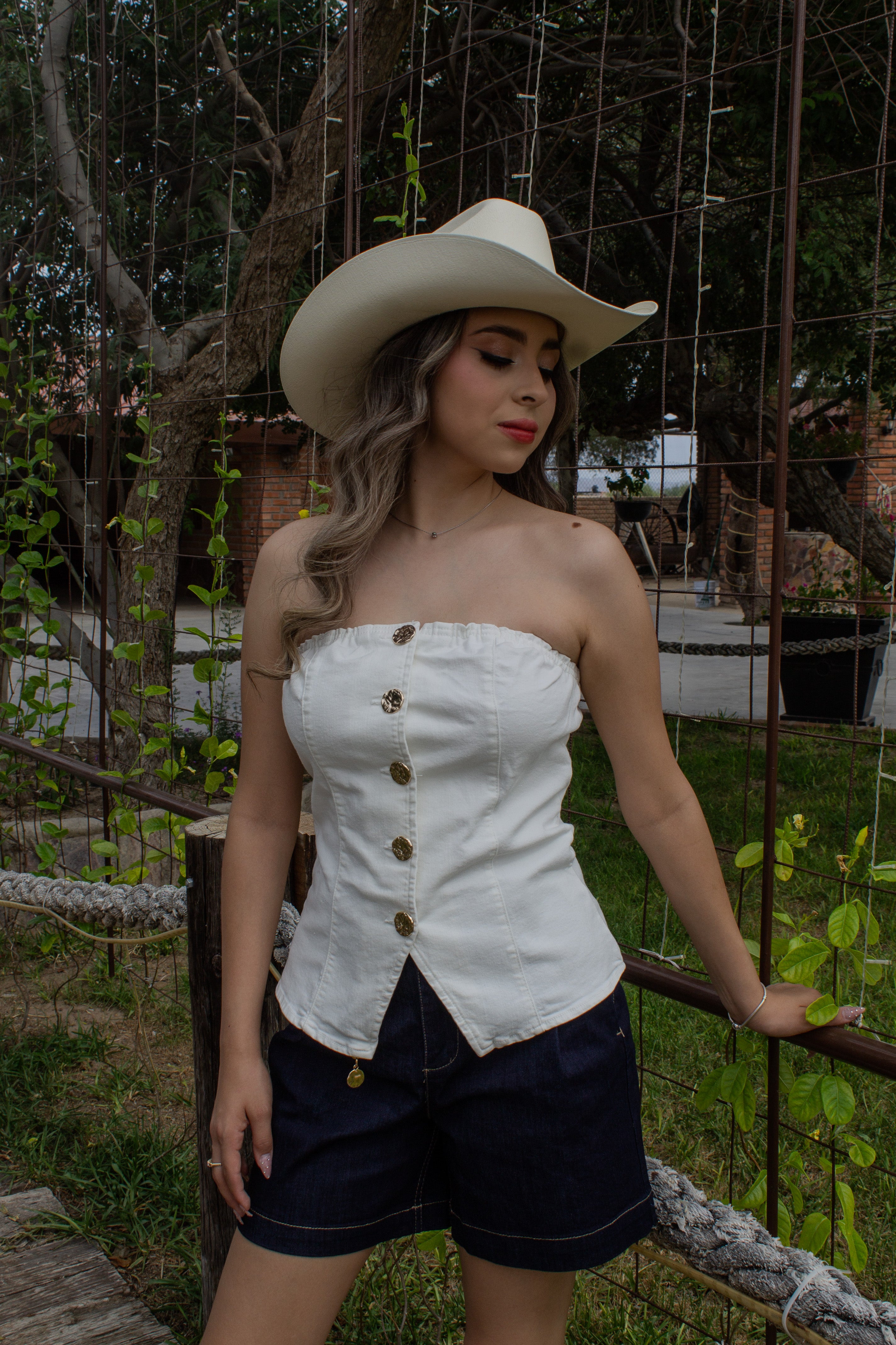 TOP STRAPLESS BLANCO