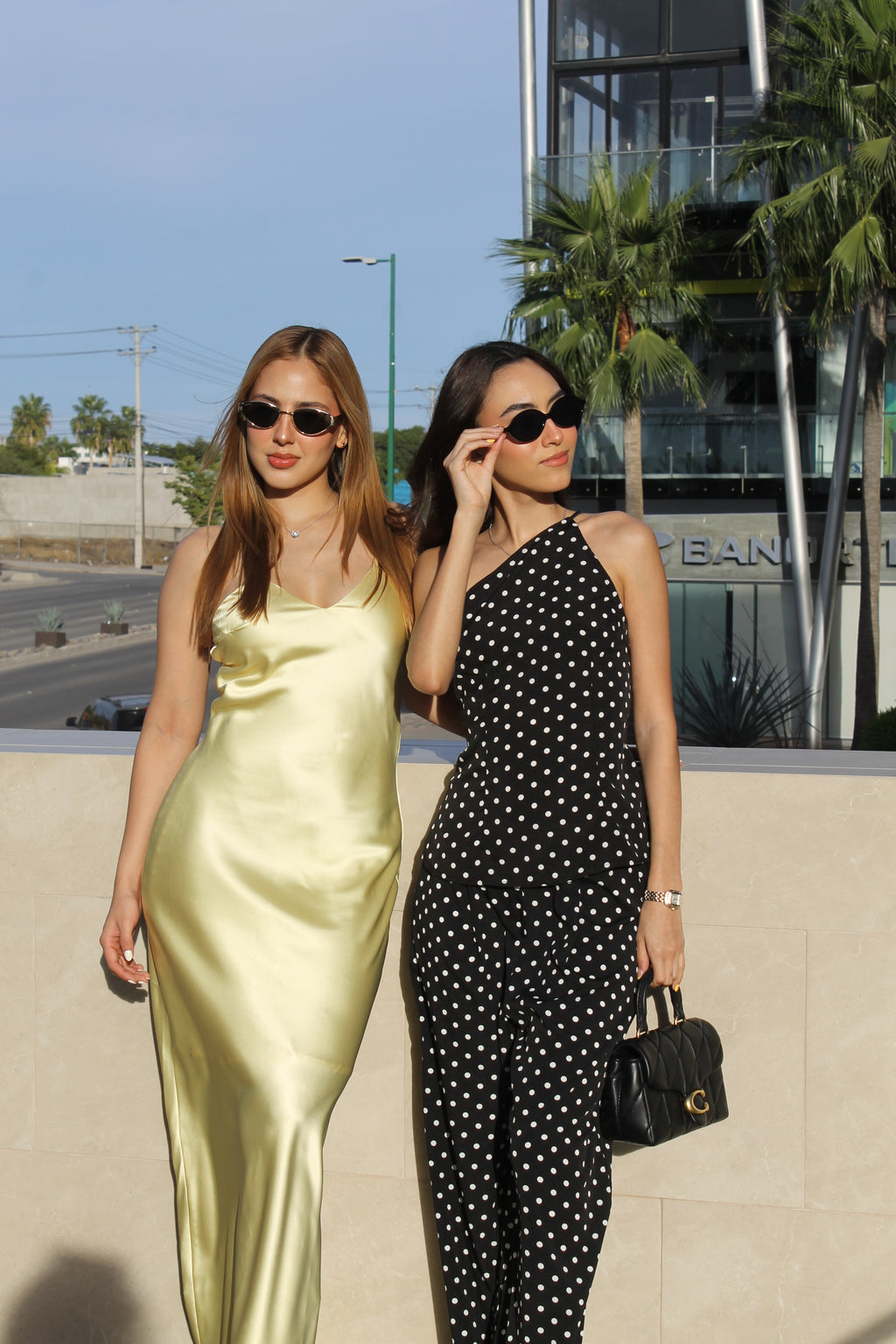 SET POLKA DOTS BLACK TOP/PANTS