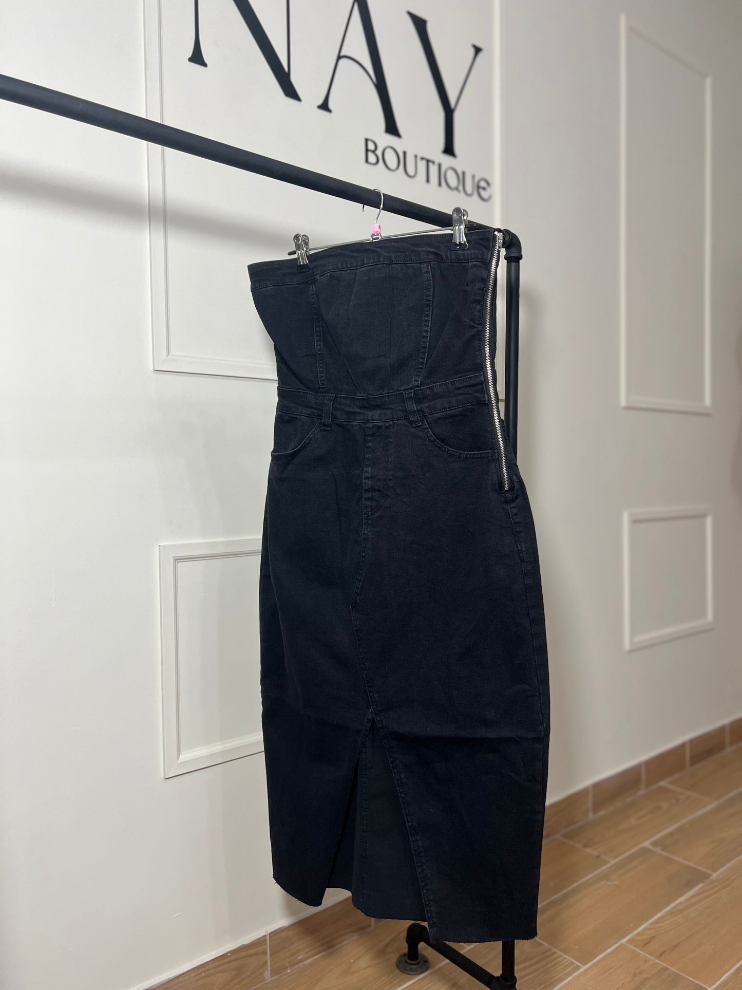 VESTIDO MIDI DENIM BLACK