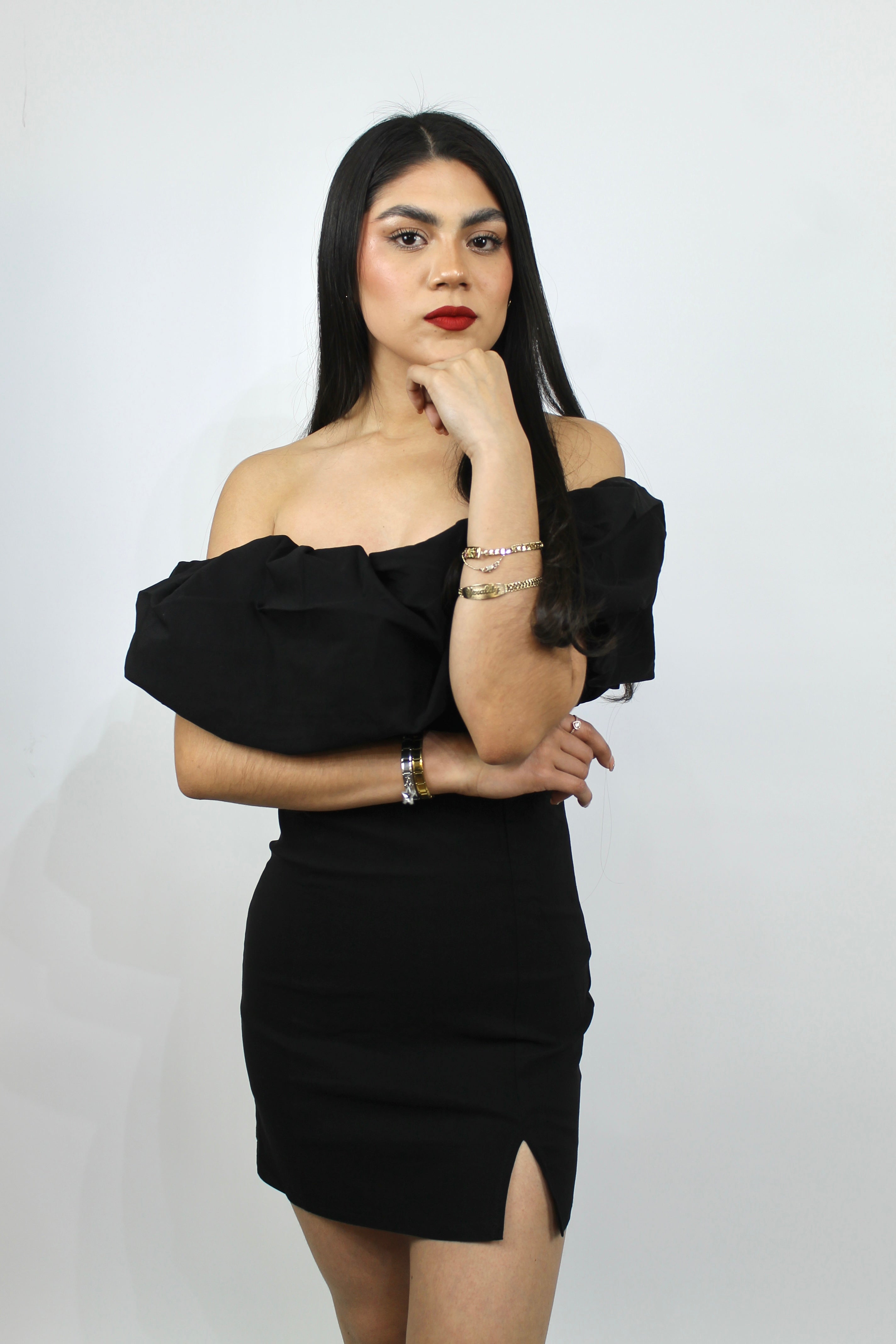 VESTIDO NEGRO PEPLUM