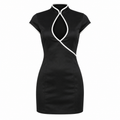 VESTIDO NEGRO CORTE CHINO
