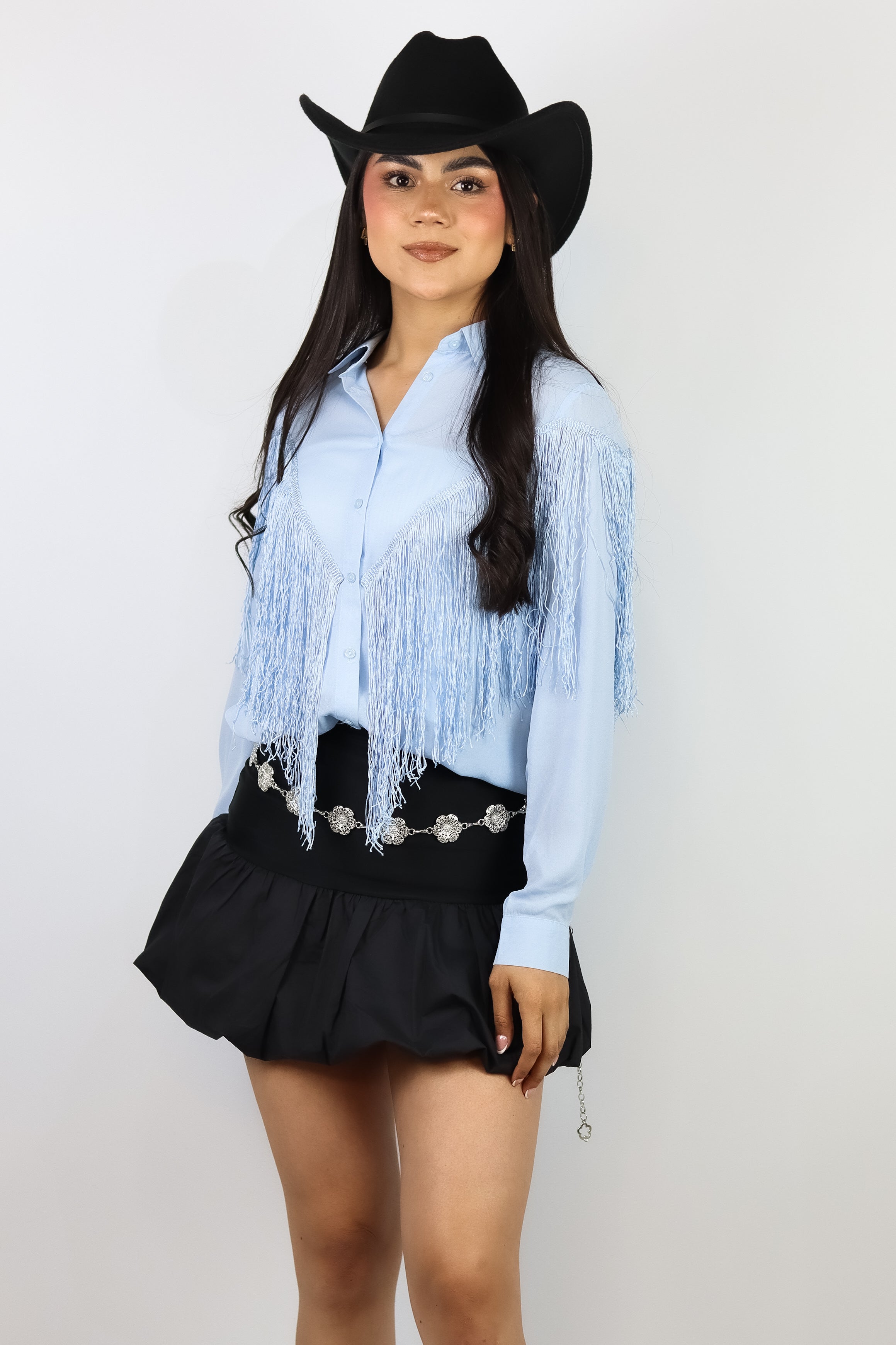 CAMISA FRINGE BLUE