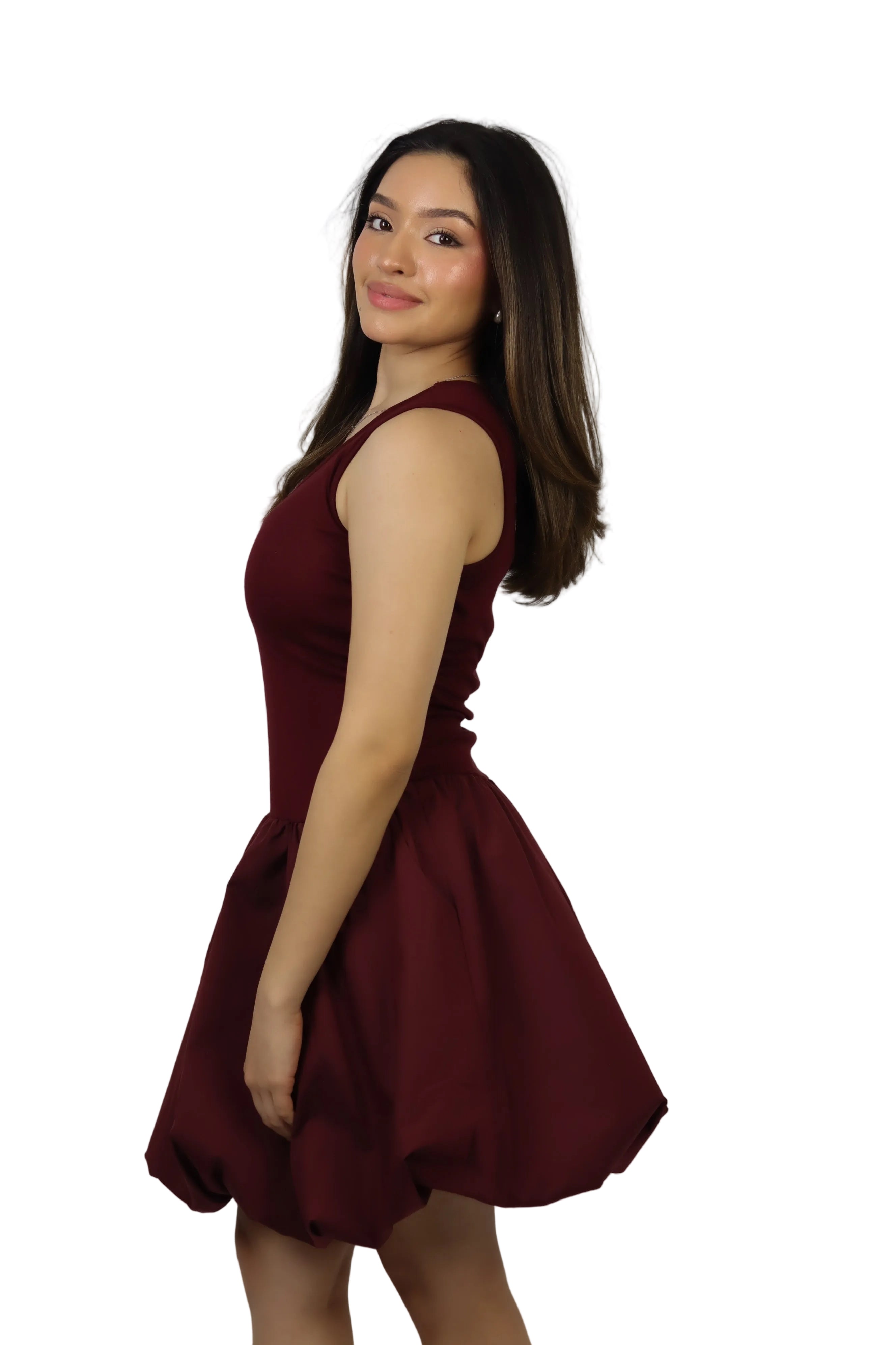 VESTIDO VINO GLOBO