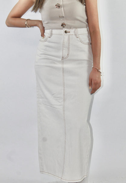 FALDA WHITE DENIM