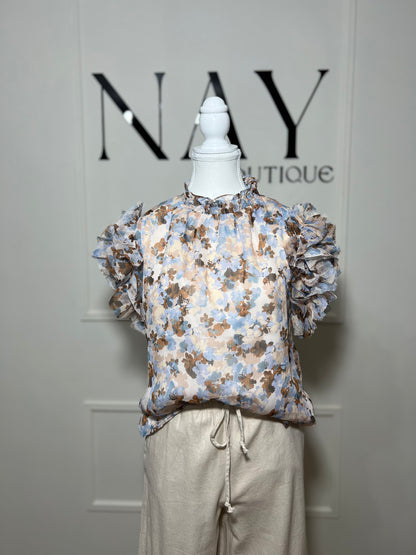 BLUSA CREAM BLUE