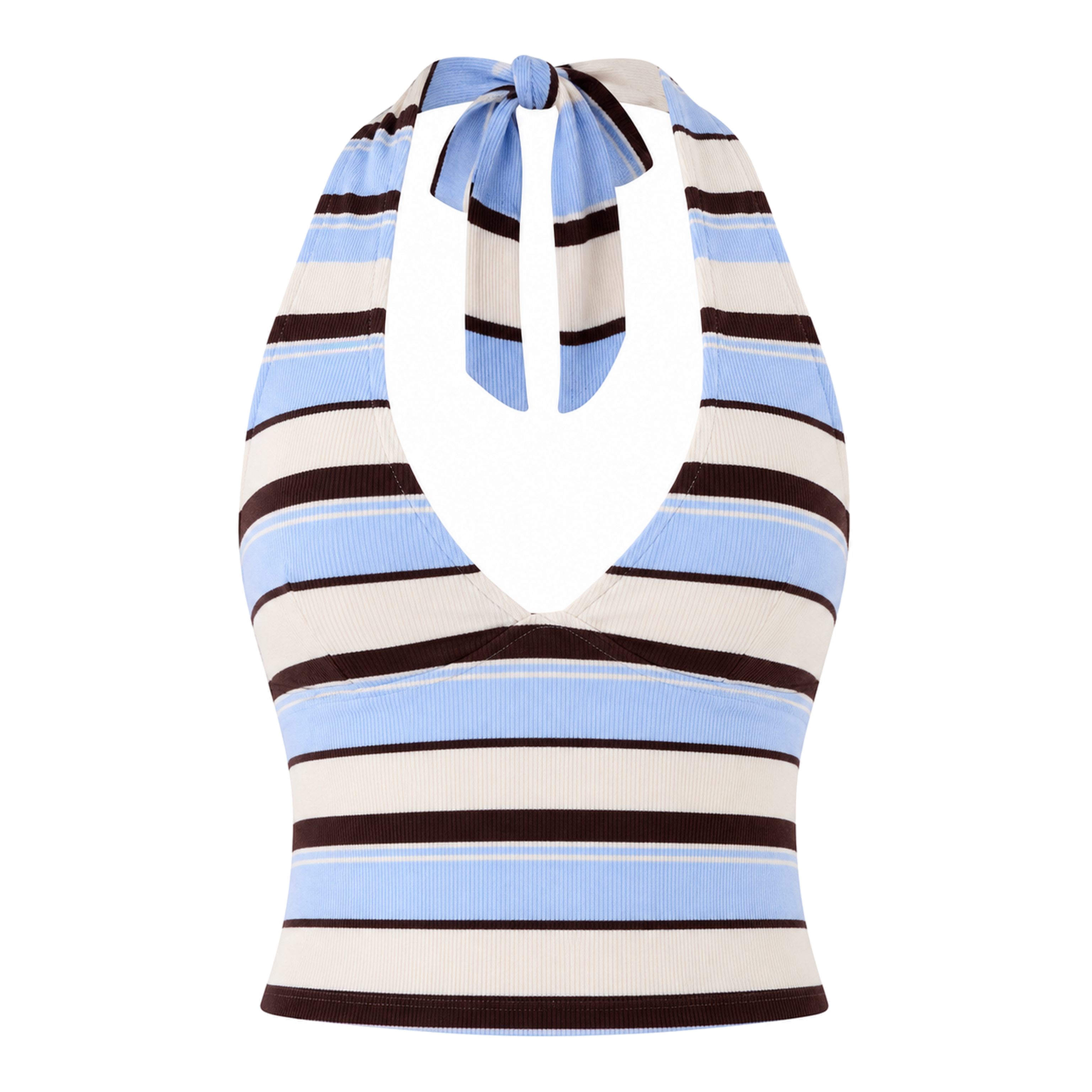 TOP HALTER AZUL RAYAS