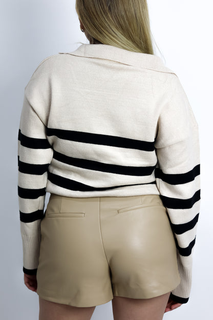 SWEATER BEIGE CUELLO V