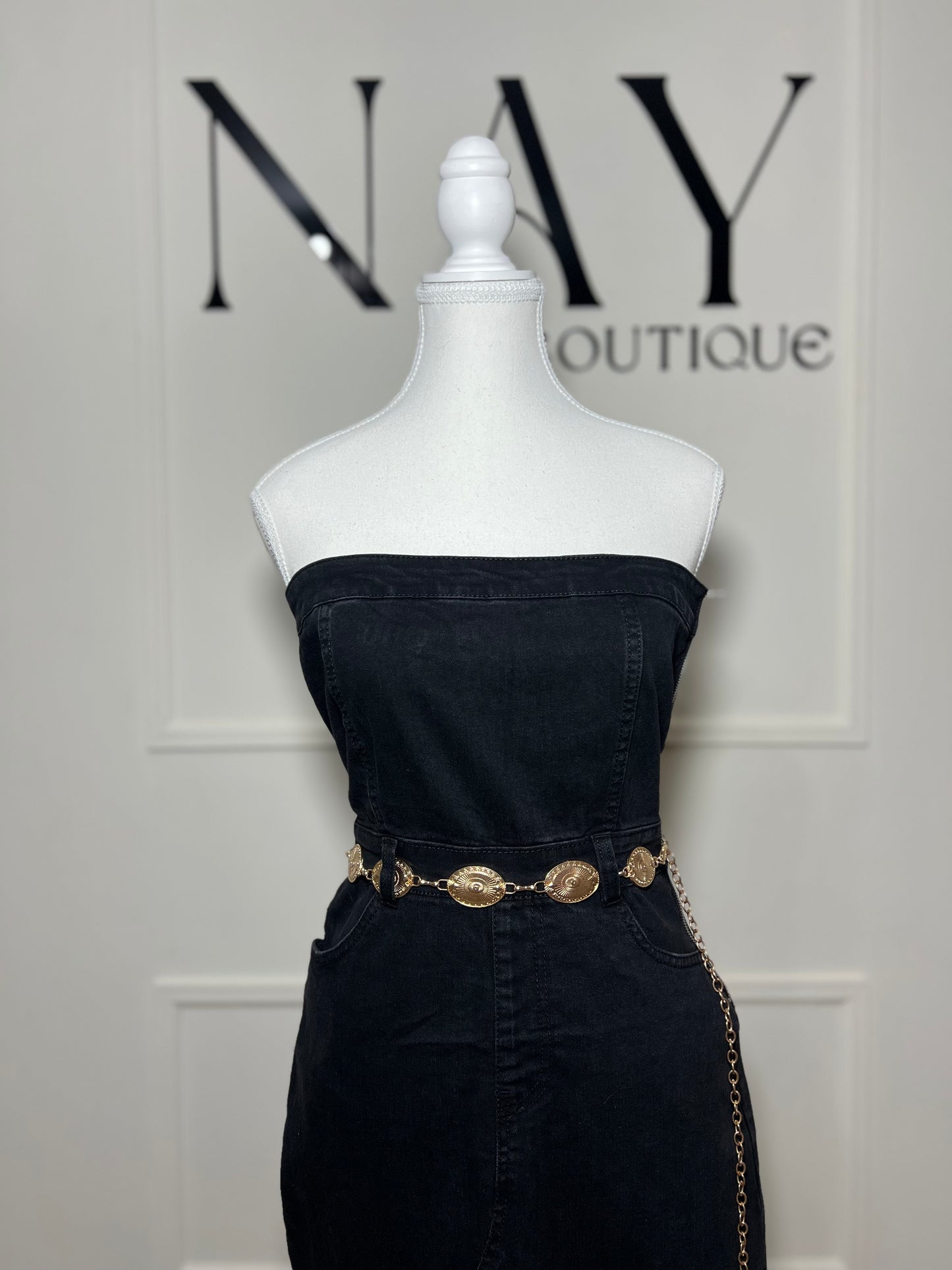 VESTIDO MIDI DENIM BLACK