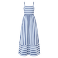 VESTIDO AZUL LARGO RAYAS