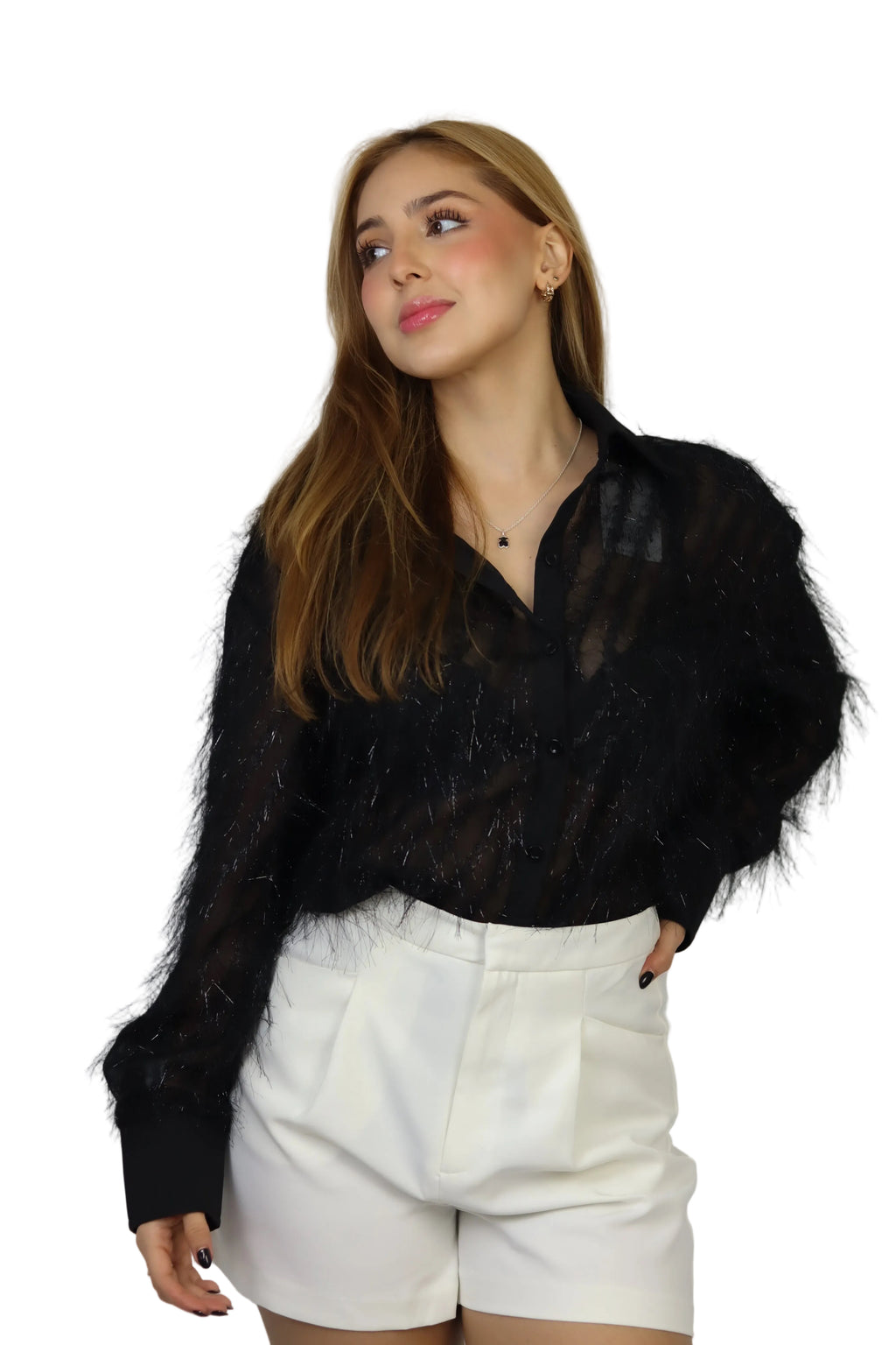 BLACK SHINY CAMISOLE
