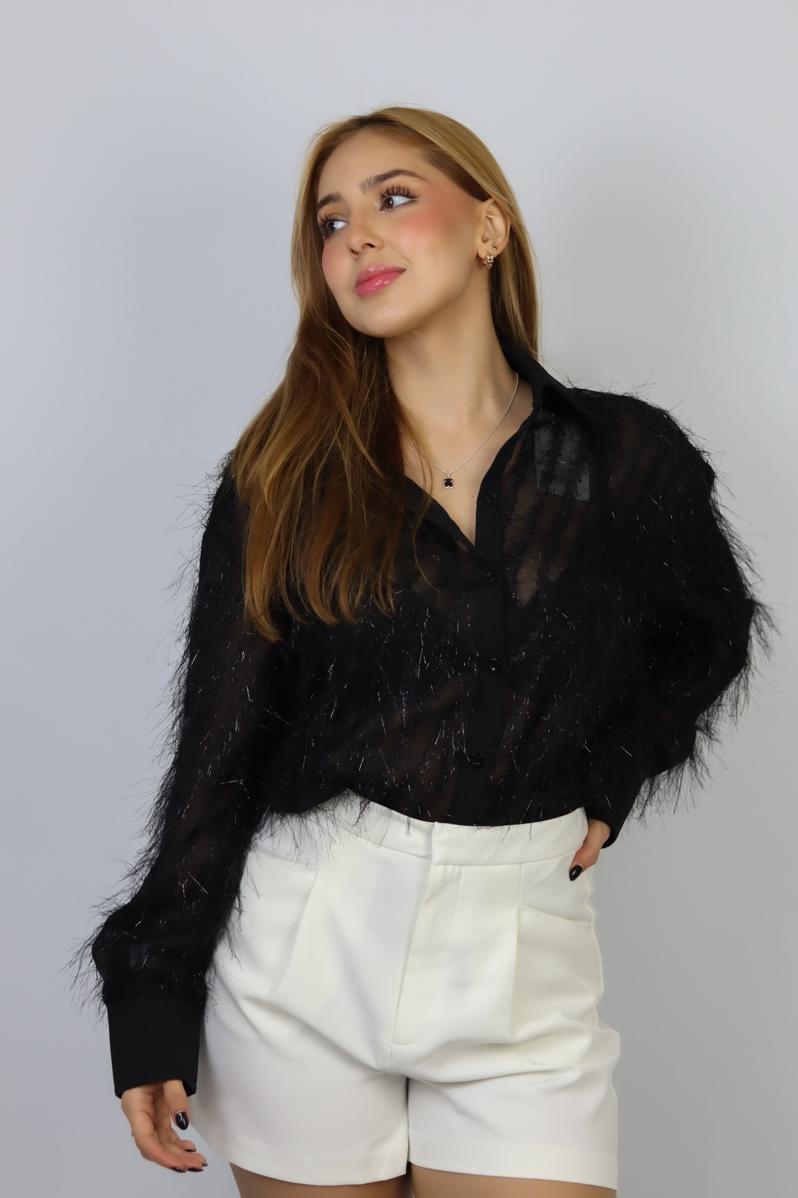 BLACK SHINY CAMISOLE