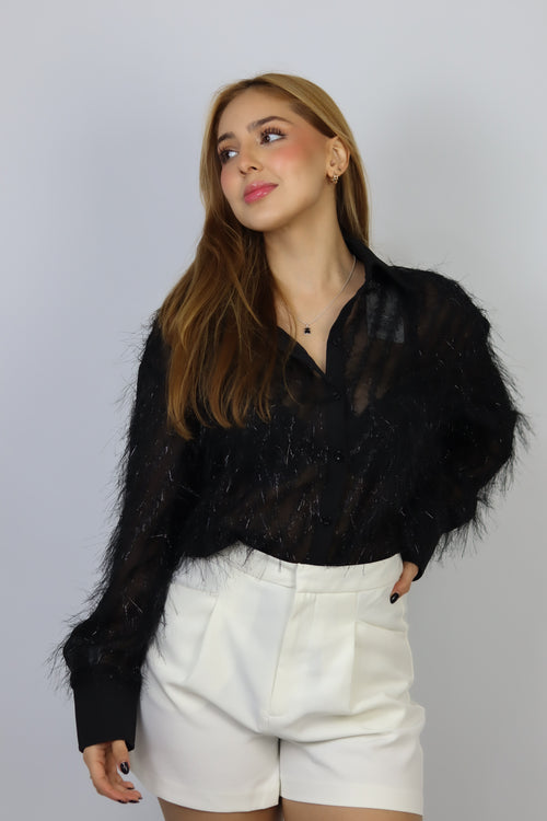 BLACK SHINY CAMISOLE