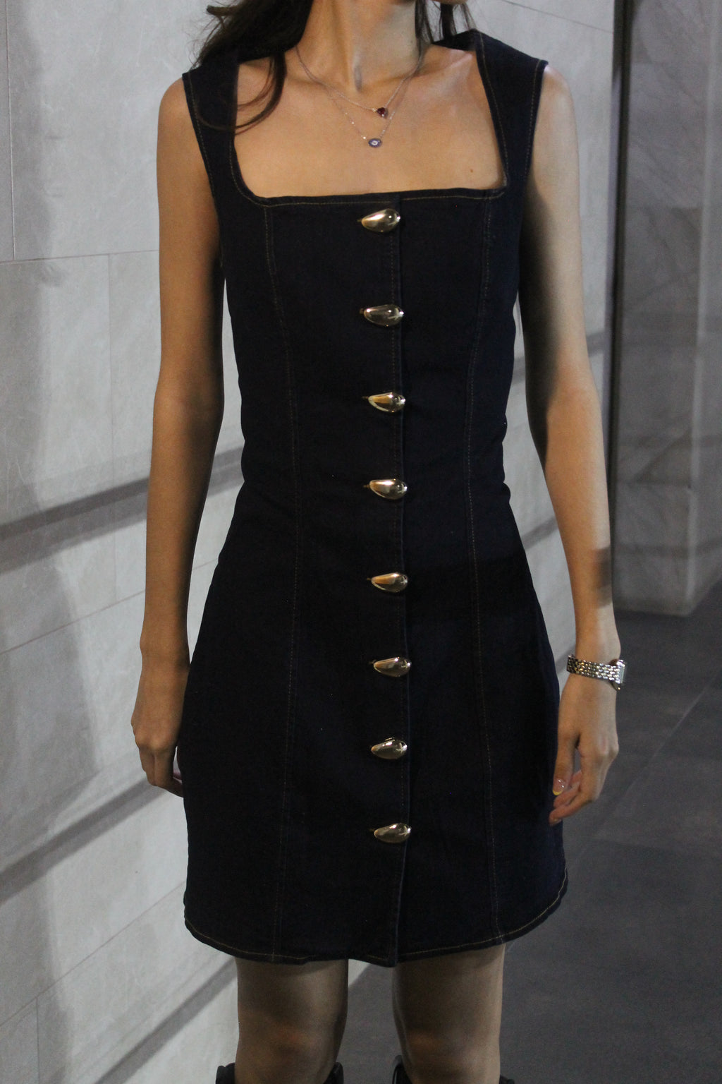 VESTIDO CORTO DARK DENIM