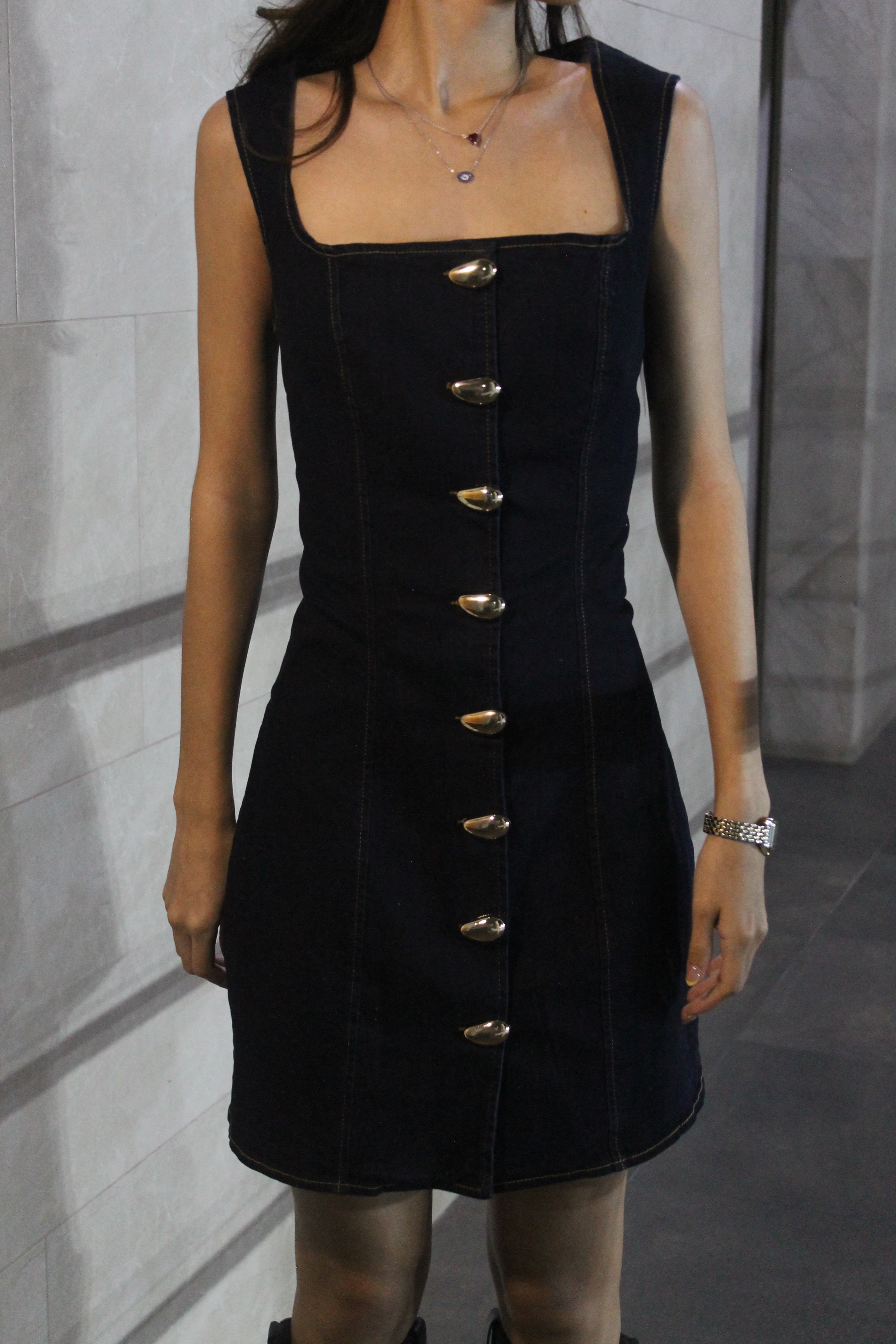 VESTIDO CORTO DARK DENIM