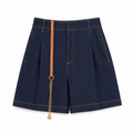 SHORT DARK DENIM CON CINTO