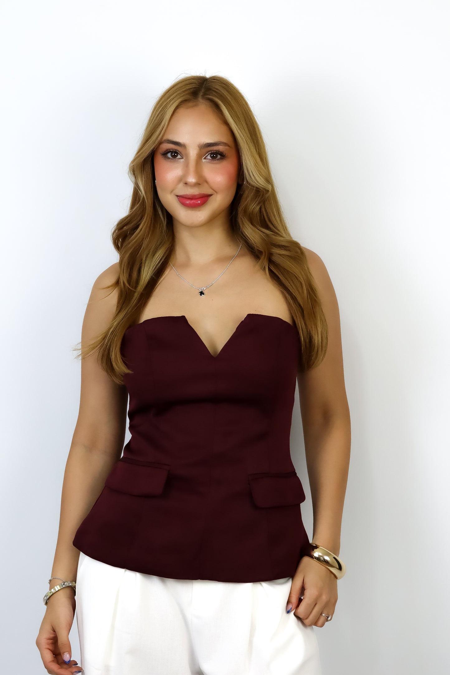 TOP STRAPLESS VINO