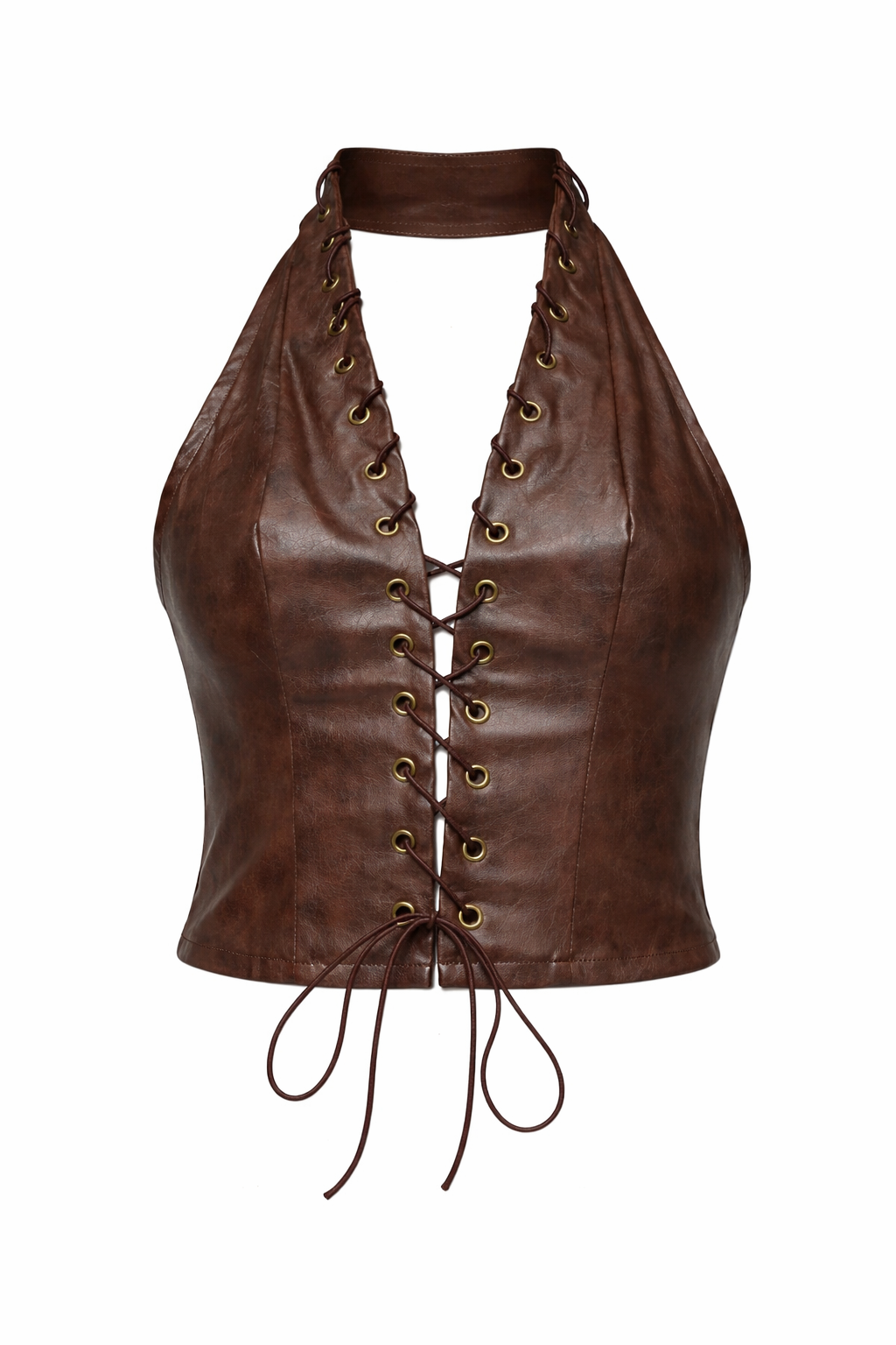 TOP HALTER CAFÉ VINTAGE