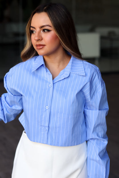 OCEAN CROPPED SHIRT