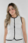 CHALECO IVORY GOLD BUTTON