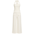 SET BEIGE HALTER