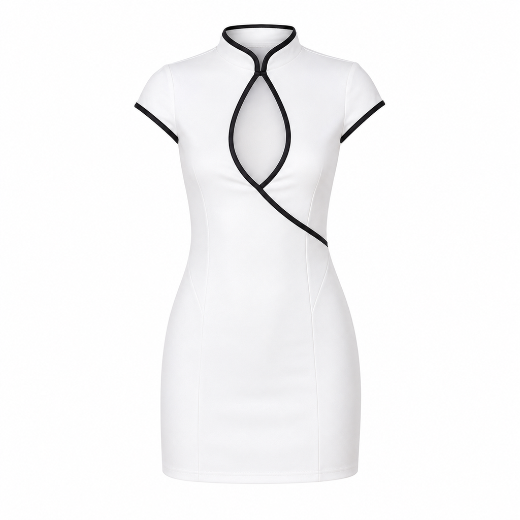 VESTIDO BLANCO CORTE CHINO