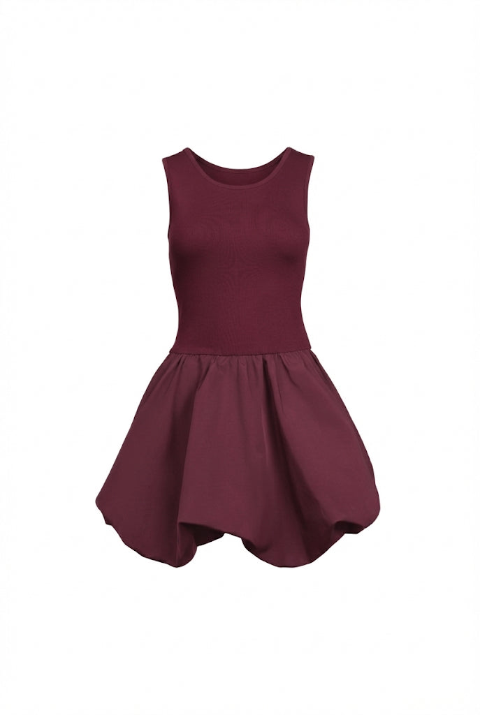 VESTIDO VINO GLOBO